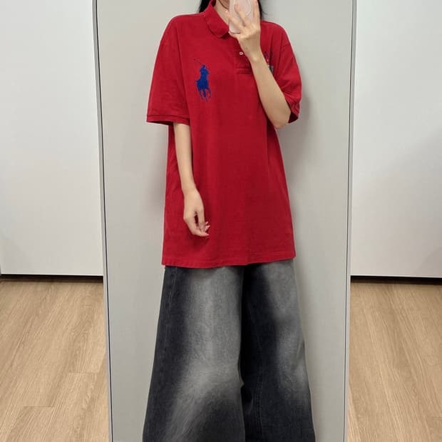폴로 랄프로렌 빅포니 치프키프 USA 성조기 카라 반팔 티셔츠 105