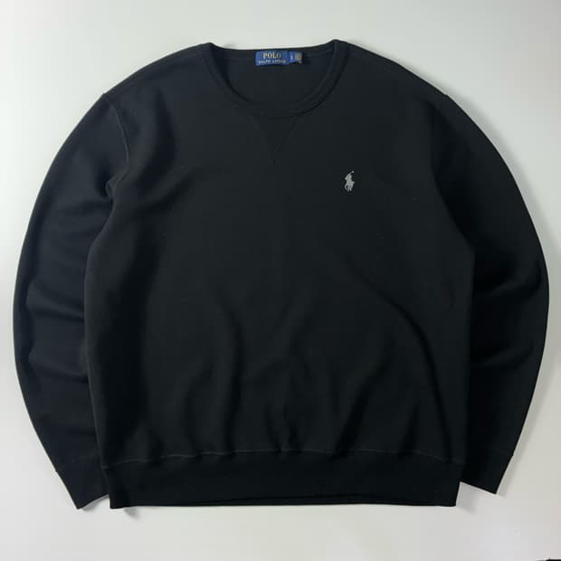 Polo  폴로 랄프로렌 자수 코튼 블랙 맨투맨 