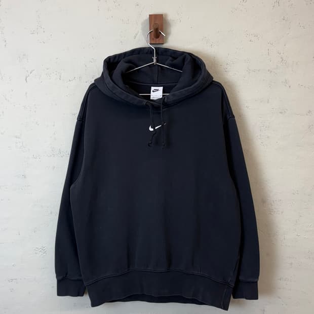 나이키 미드 스우시 블랙 후드티