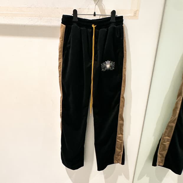 (정품/새상품) RHUDE 루드 남성 블랙 벨벳 트랙팬츠