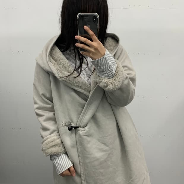 스웨이드 랩 코트