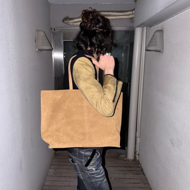 카우 스웨이드 빅 사이즈 도트백