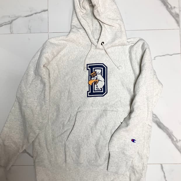 챔피온 오트밀 리버스 위브 후드티 XL