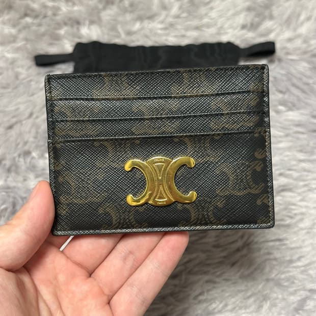 [정품 OS] 셀린느 트리옹프 카드지갑 탠