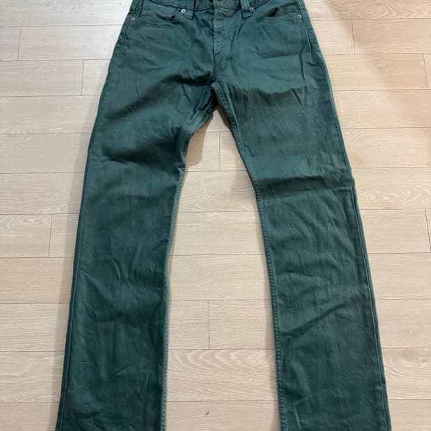 리바이스 523 스트레이트핏 그린 데님 팬츠