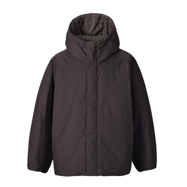 유니클로 U 퍼프테크 볼륨 파카 다크브라운 S