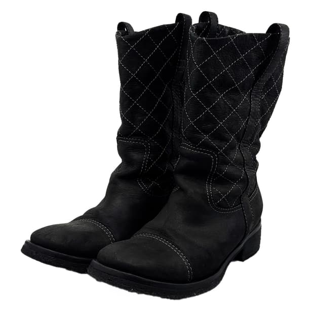 Chanel 05s Quilted Short Boots/ 36