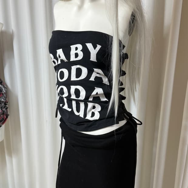 갸루 y2k 튜브탑