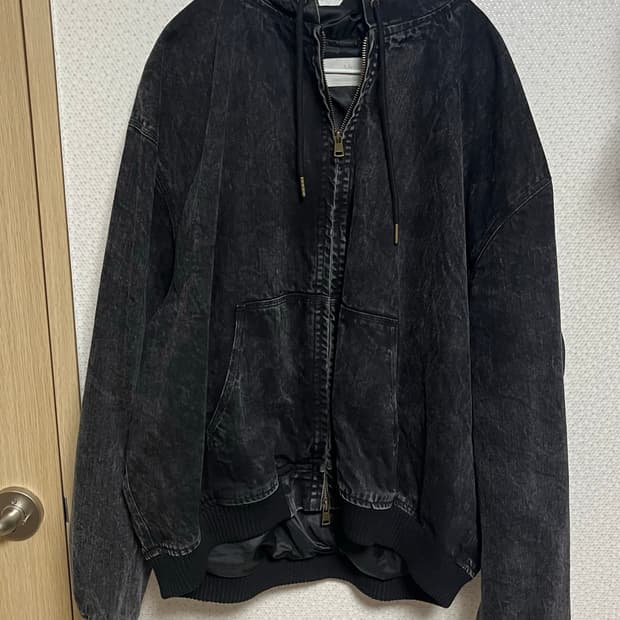 무드인사이드 VTG 워시드 후드 자켓 블랙 XL