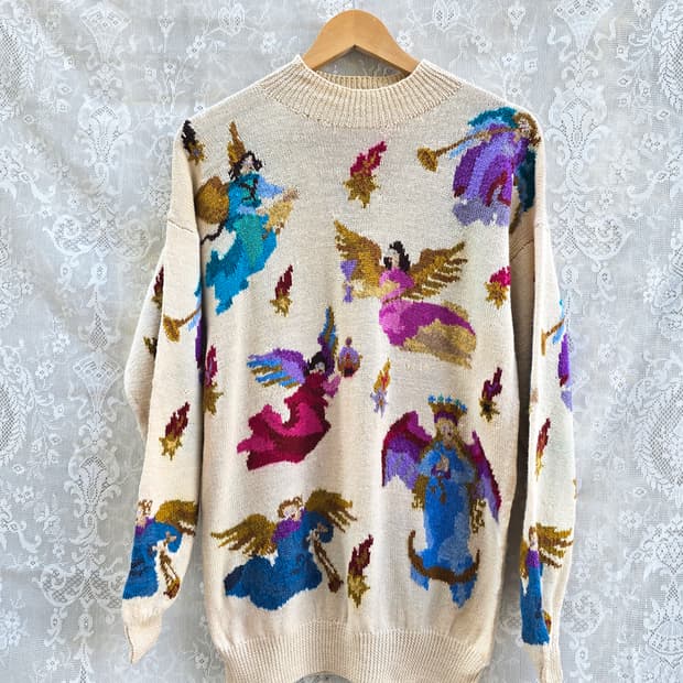 80s 핸드메이드 니트 (made in u.k)