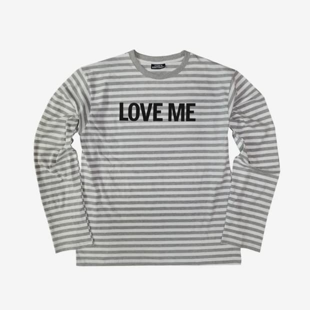 톰스벌스데이 러브 미 스트라이프 롱티셔츠 그레이 롱슬리브 긴팔티 