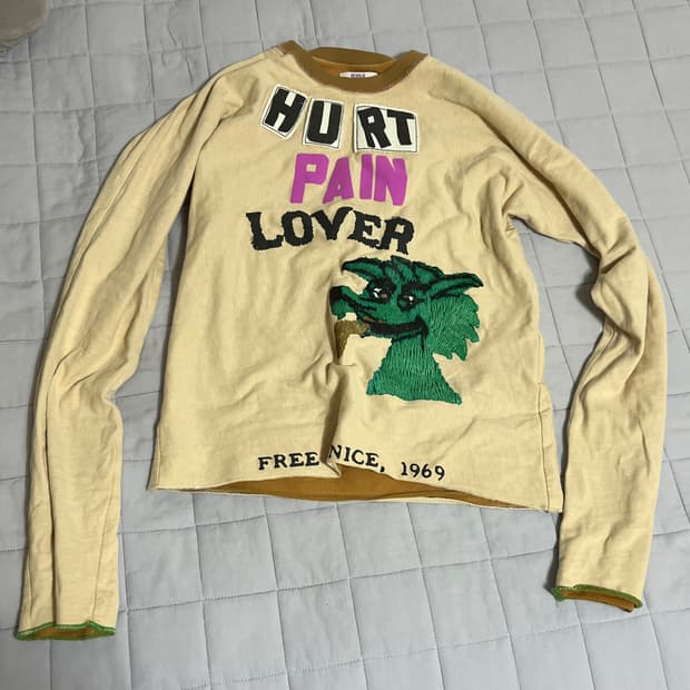 erl 이알엘 유니섹스 허트 리버시블 티셔츠 니트 m