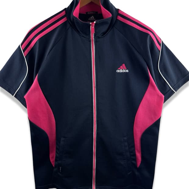 아디다스 블랙 핑크 반팔 트랙져지2990