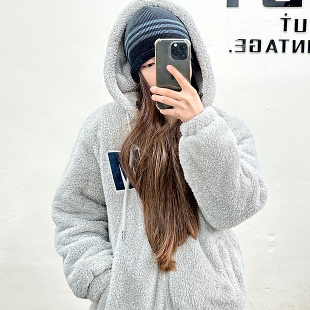 FCMM 양털 뽀글이 후드 점퍼