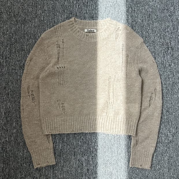 팔렛 베이지 데미지 그런지 니트