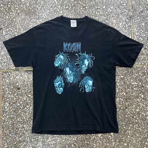 Early 00s Korn 콘 빈티지 티셔츠 XL