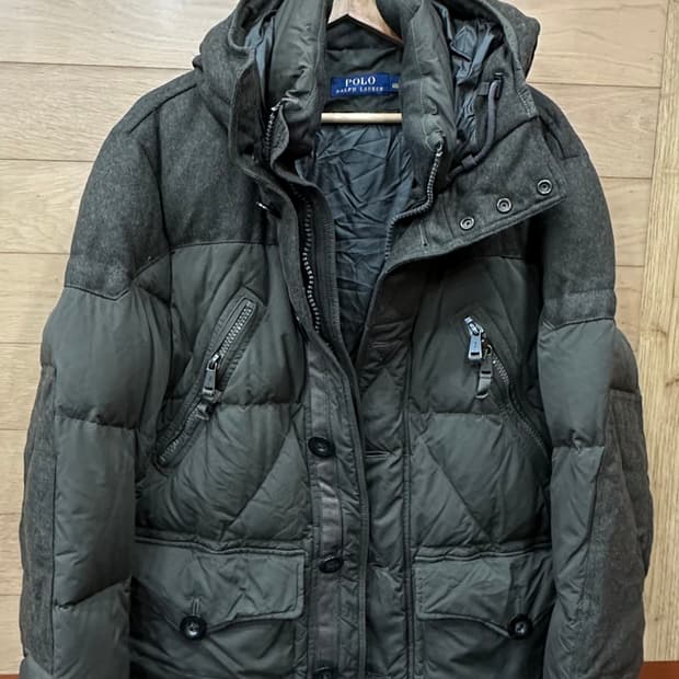 폴로 랄프로렌 남성 퍼퍼 다운 후드 재킷 올리브 그린 L 