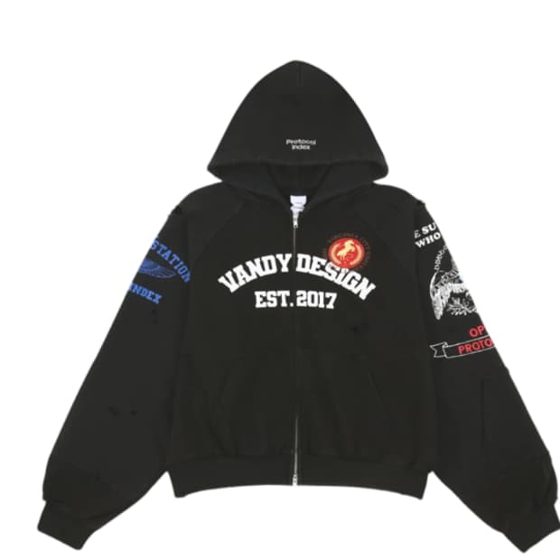[3] 프로토콜 인덱스 x 반디 더 핑크 리컨스트럭티드 집 후드 블랙