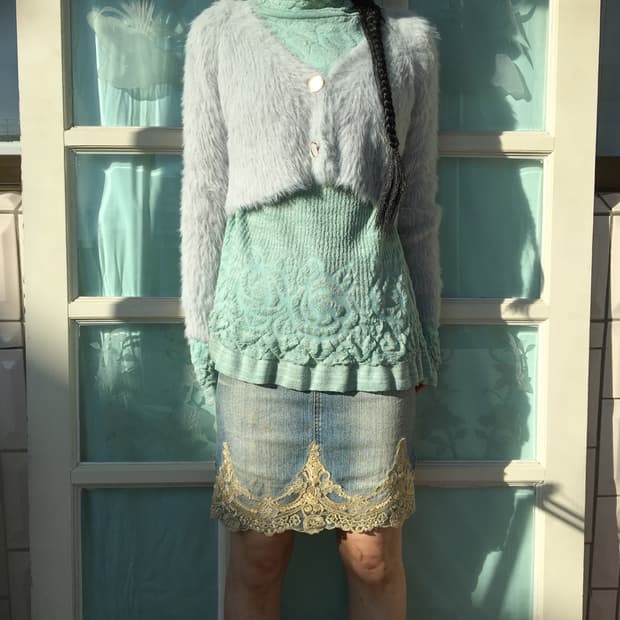 Fluffy knit cardigan