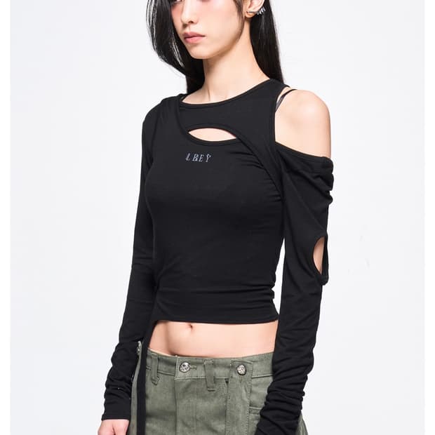 yeel 컷아웃 롱 슬리브 