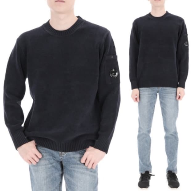 새상품) CP 컴퍼니 셔닐 코튼 니트 네이비