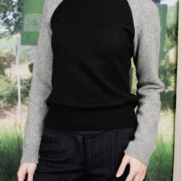 JEANS DONNA Strap Wool Knit