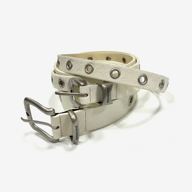 9999아카이브 송치 화이트 와이드 벨트