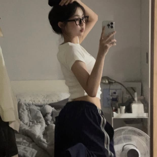 아워캐비넷 아이스 트랙 팬츠 네이비 M 남서연님 착용