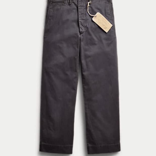RRL 가먼트 다이 헤링본 필드 팬츠 32