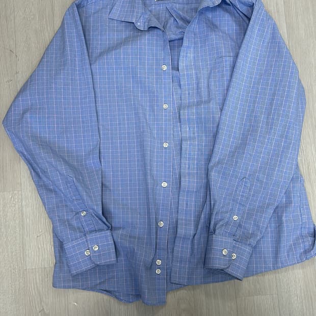 챕스 하늘색 빈티지 체크 셔츠