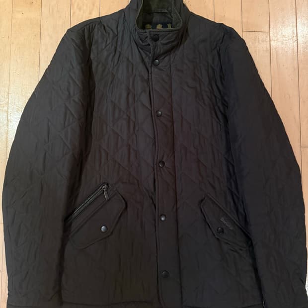 바버 첼시 퀼트 자켓 올리브