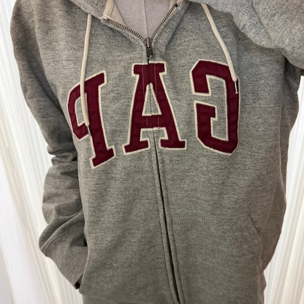 갭 그레이 후드집업 L