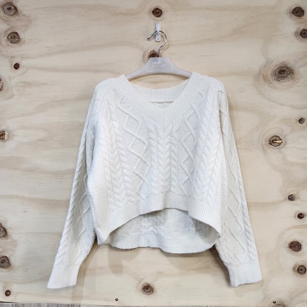 512) 꽈배기 크롭 니트