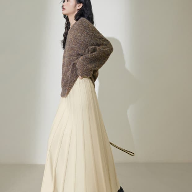 쿠오세 KUOSE 니트 롱스커트 아이보리