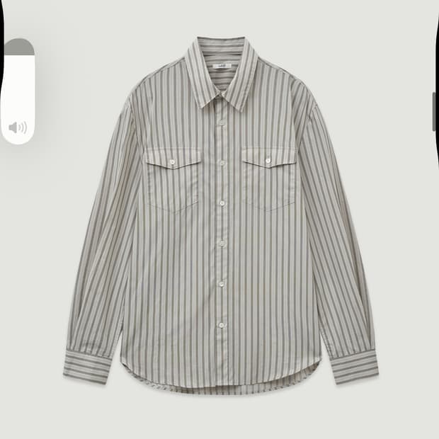 엘무드  베르토 코튼 셔츠 베이지 스트라이프 46