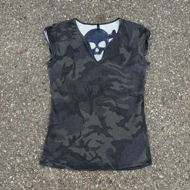Camo Skull Layered T-Shirt
