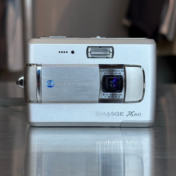 한글/날짜표시)미놀타 디미지 x60 실버 빈티지디카