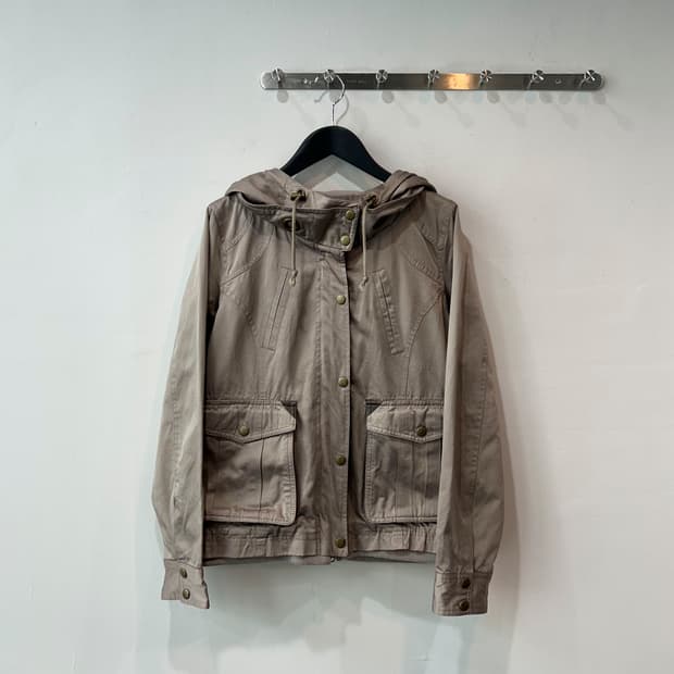 베이지 2way 후드 자켓