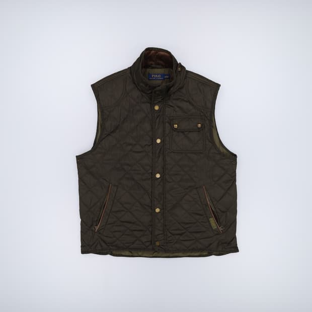[L] 폴로 랄프로렌 캠튼 코듀로이 퀄팅 조끼 베스트 카키 3915