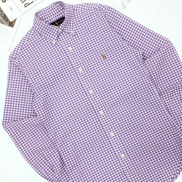 Polo 폴로랄프로렌 퍼플 깅엄 체크 셔츠