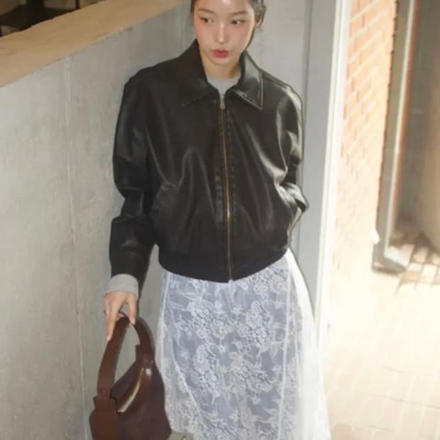 랭앤루 노팅힐 워싱 레더 봄버 자켓
