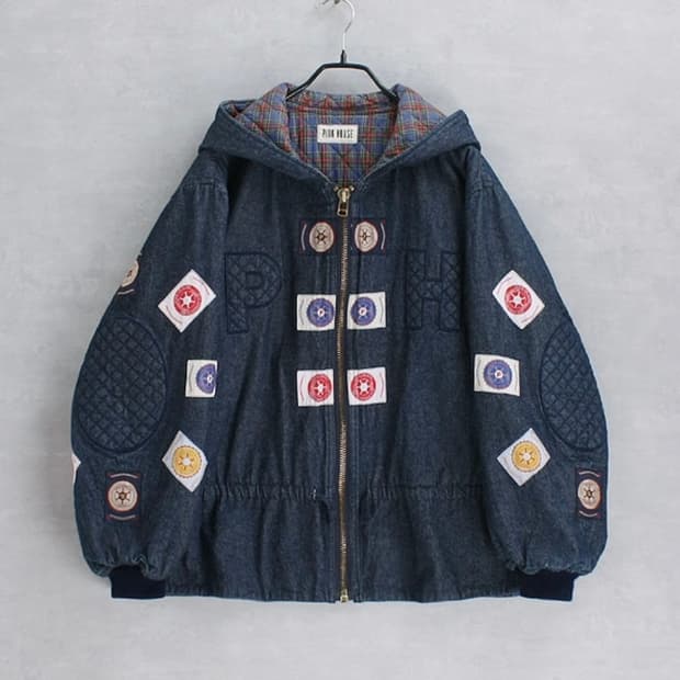 핑크하우스 패치 모리걸 하구미 패디드 퀄팅 자켓