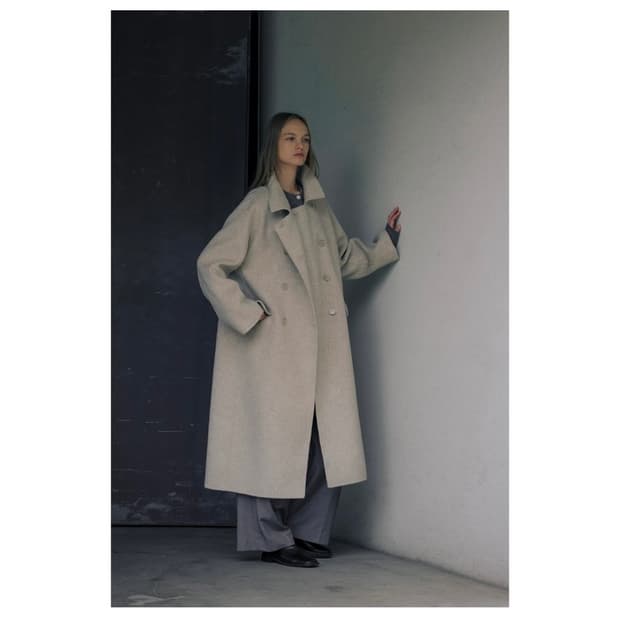 틸아이다이 울 100 더블 버튼 코트