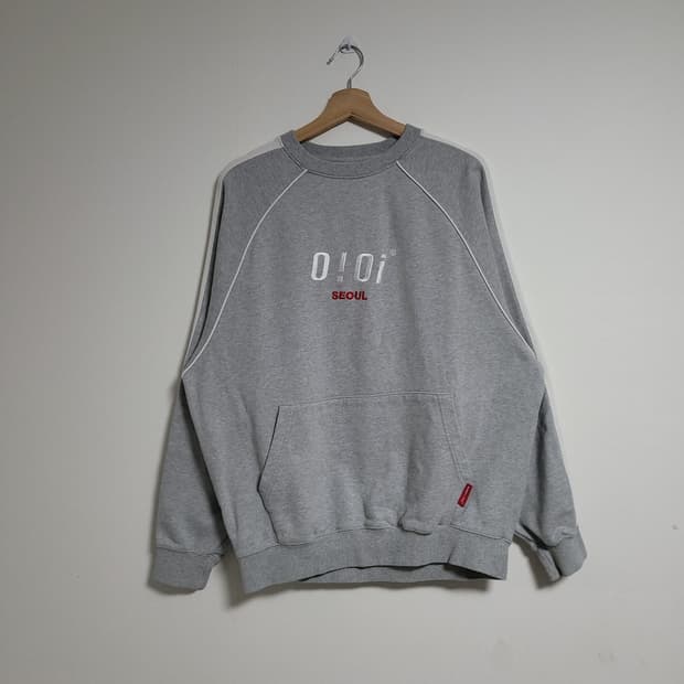 (F) 0!0i 오아이오아이 회색 기모 맨투맨 티셔츠