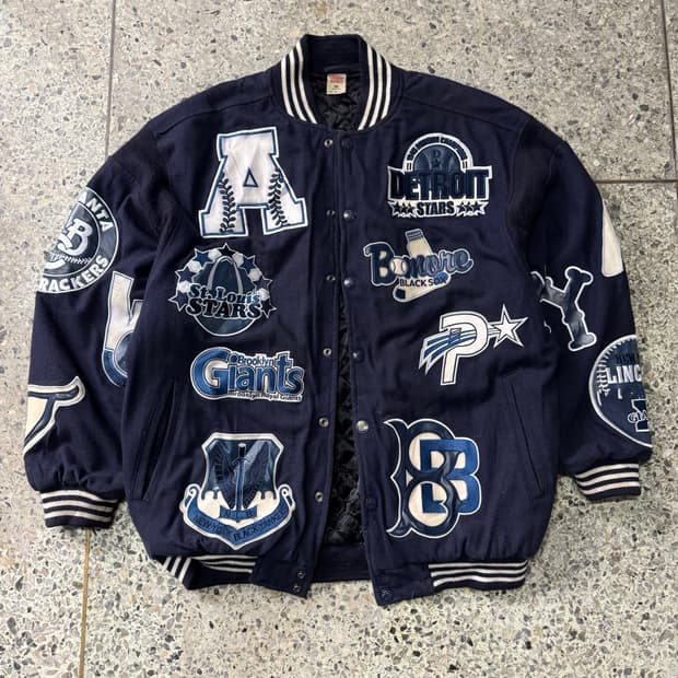 [XXL~XXXL] Negro Baseball 울 바시티 자켓