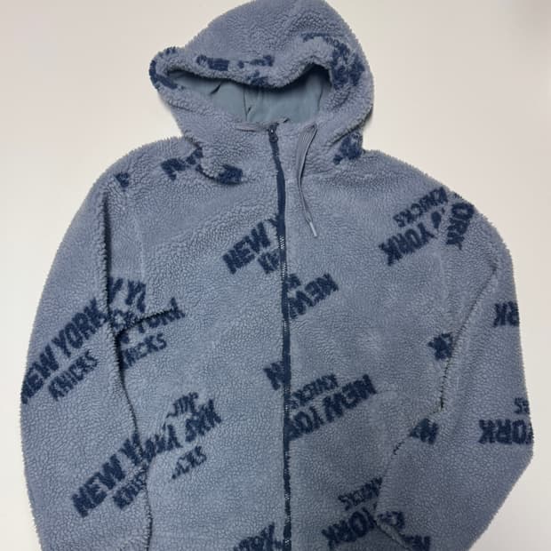 남녀공용 NBA 뉴욕닉스 패턴 후드 플리스 자켓