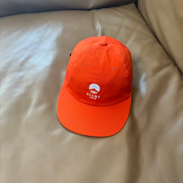 BEAMS 빔즈 빔스 6패널 볼캡 모자 워시드 오렌지