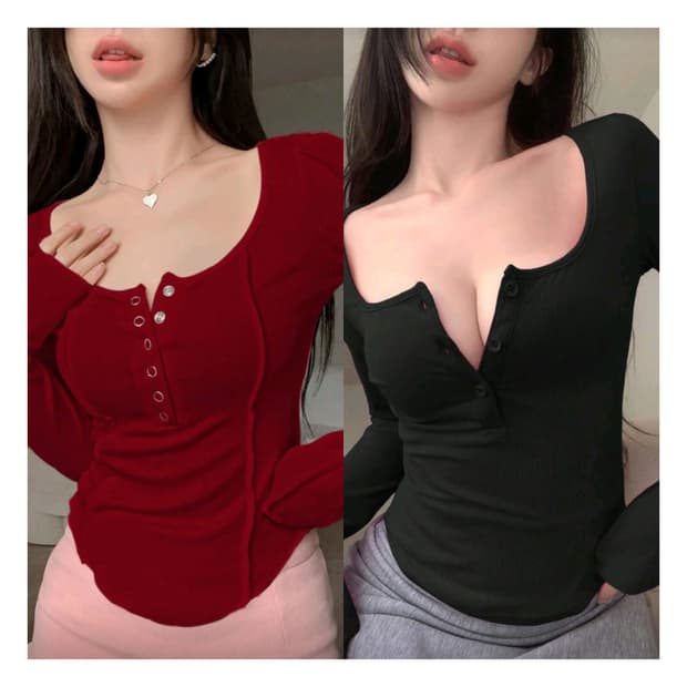 (새옷)단추티셔츠