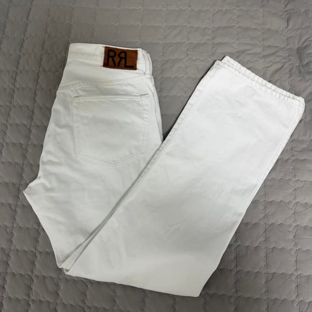 RRL 스트레이트 레그 화이트진, 화이트데님 32x32