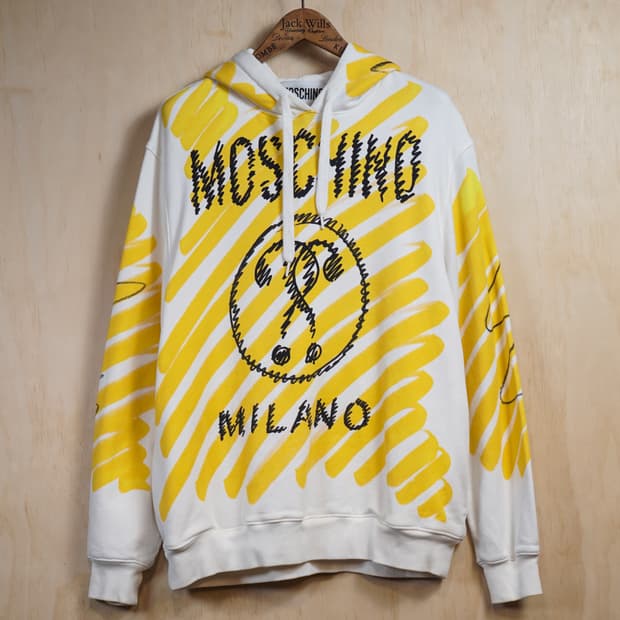 모스키노 꾸뛰르 브러쉬드 로고 후드스웻